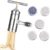 Manual Stainless Steel Noodle Press Machine with 5 Molds